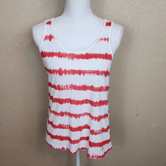 LEVI'S Red and White Striped Racer Back Tank Medium (4530) - Picture 1 of 5